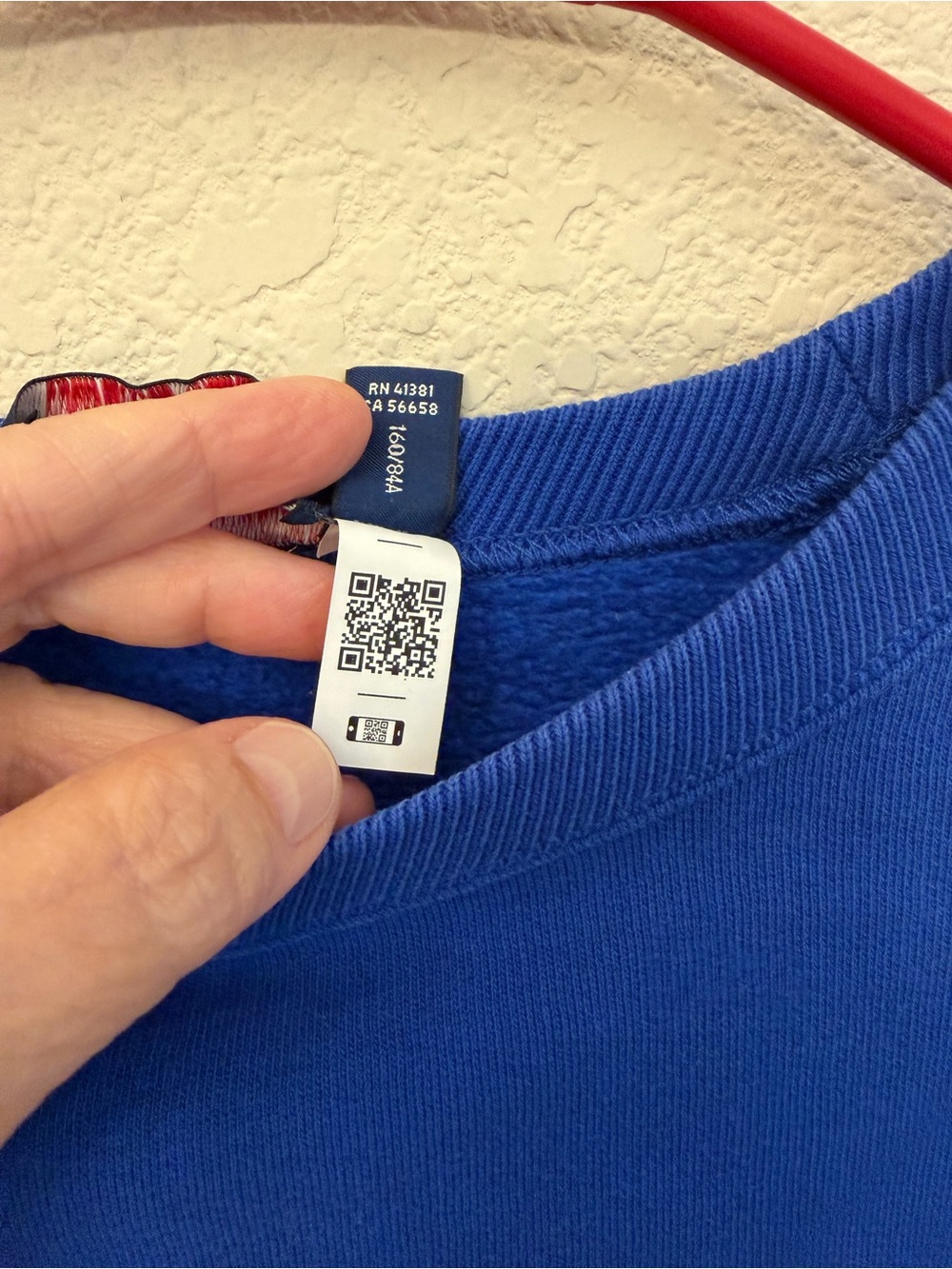 Polo Sport Ralph Lauren Blue Cropped Crewneck Sweatshirt Sz S American flag - Picture 6 of 11